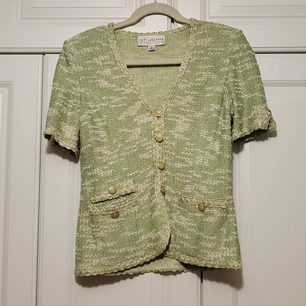 ST. JOHN luxurious short sleeves  cardigan